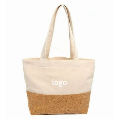 Cork Spliced Canvas Bag