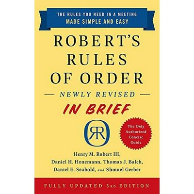 Robert's Rules of Order Newly Revised In Brief, 3rd edition