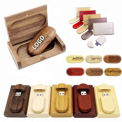 16GB Exquisite Minimalist Wooden USB Flash Drive Set