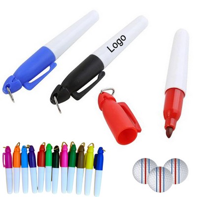 Mini Golf Ball Marker Pen W/ Ring Cap