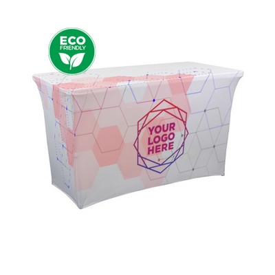 4' Recycled Polyester Stretch Table Cover - Dye Sublimation Print