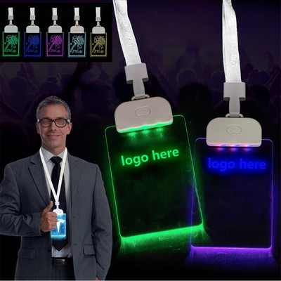Luminous Acrylic Led Light Up Name Tag For Exhibition Events