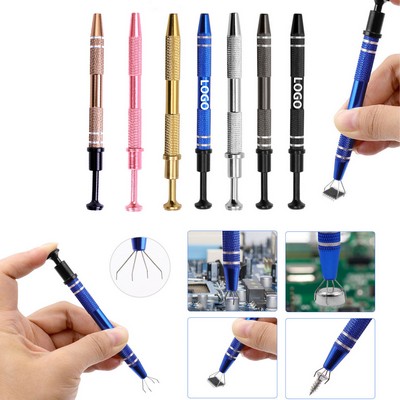 Four-Prong Pickup Tool for Tiny Parts