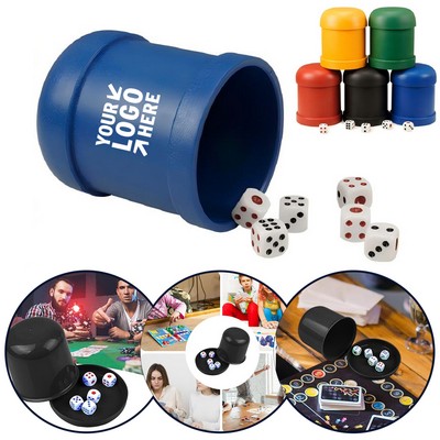Plastic Dice Cup Set w/ 6 Dice