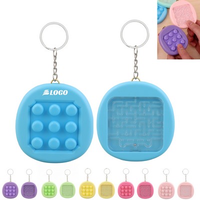 Bubble Pop Fidget Keychain with Maze