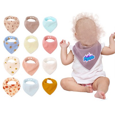 MOQ 20 Baby Muslin Cotton Triangle Bib
