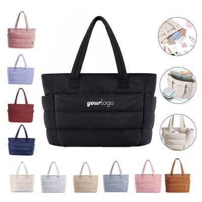 Quilted Puffy Tote Bag