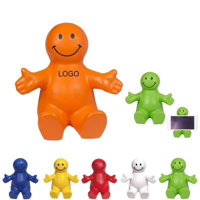 PU Foam Smiling Face Stress Relief Phone Stand