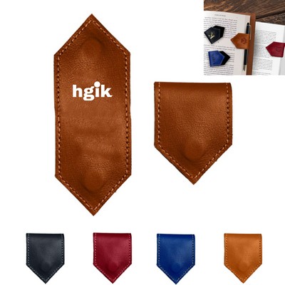 Triangular Magnetic Leather Bookmark