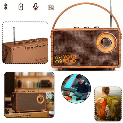 Retro Wood Bluetooth Radio
