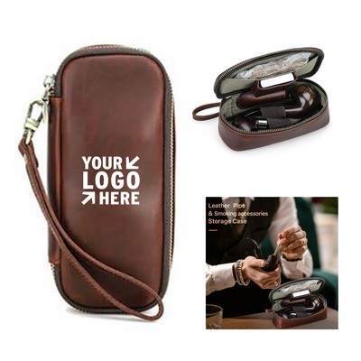 Full Grain Leather Retro Pipe Pouch