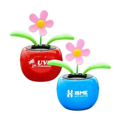 Solar-Powered Dancing Flower Toys Car Decor