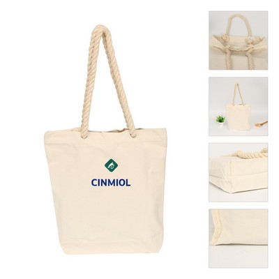 Canvas Tote Bag W/ Rope Handles