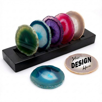 Genuine Natural Agate Slice Coaster with Polished Surface