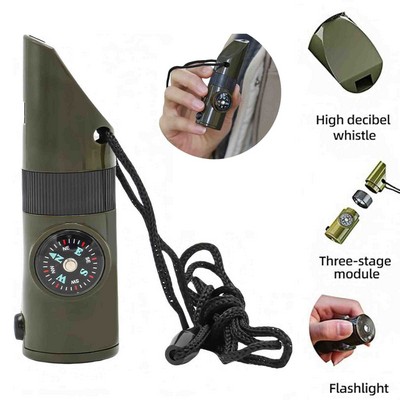 Emergency Survival 7-in-1 Outdoor Multifunctional Tool Safety Whistle