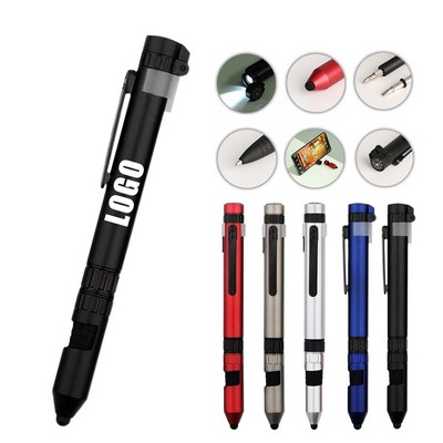 6" 1 LED Tactical Pen Aluminum Multi-Use Tool w/Compass