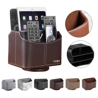 PU Leather Rotate 360 Degrees Desk Organizer
