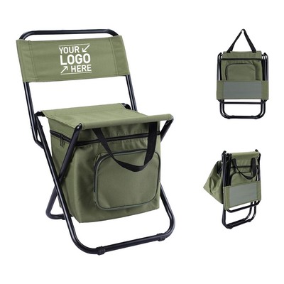 Portable Folding Chair With Cooler Bag