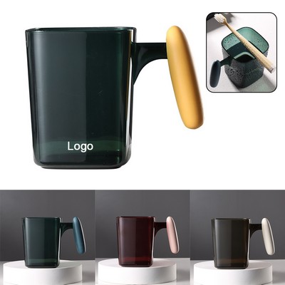 Multifunctional Reusable Plastic Toothbrush Holder Bathroom Cup with Handle
