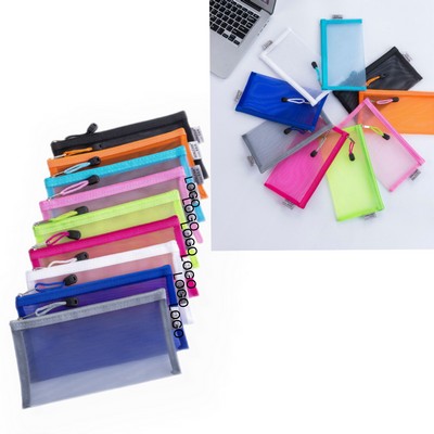 A6 Transparent Mesh Exam Pencil Case