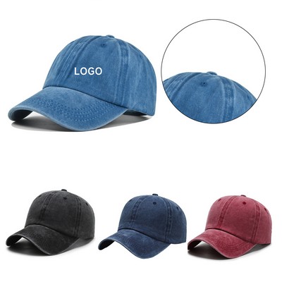 Washed Cotton Baseball Cap Adjustable