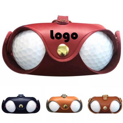 Premium Leather Golf Ball Pouch