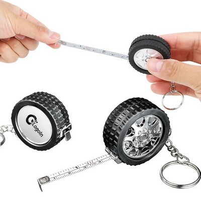 Tire Shaped Measuring Tape Key Chain