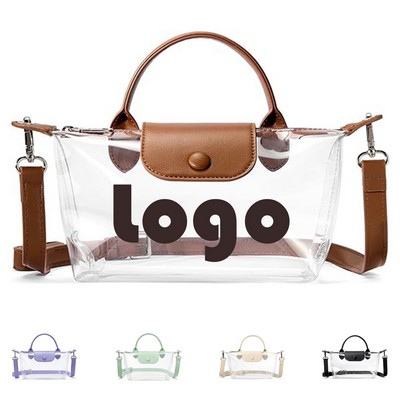 Transparent PVC Tote - Adjustable Strap Handbag