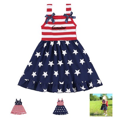 American Princess Cotton Blend Bow Knot Dress