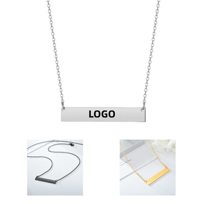 Stainless Steel Horizontal Bar Necklace