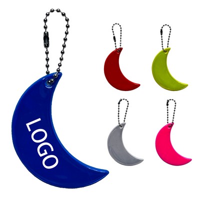 PVC Reflective Pendant Keychain(Moon)