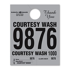 Custom Gray Heavy Brite™ Premium Service Dispatch Number Tag