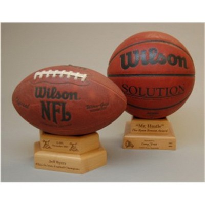 Hardwood Football Display Stands