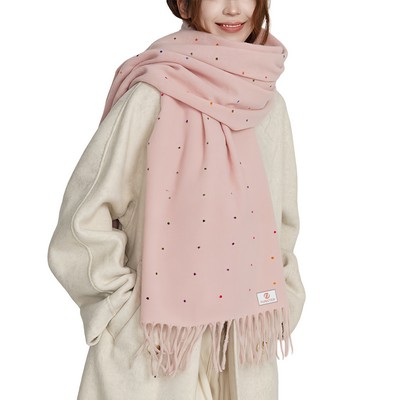 Confetti Faux Cashmere (Polyester) Scarf – 26.8"x 70.9"