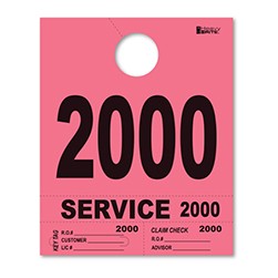 2000-2999 Heavy Brite™ Pink Premium Service Dispatch Number Tag
