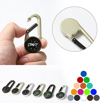 Metal Carabiner With Compass