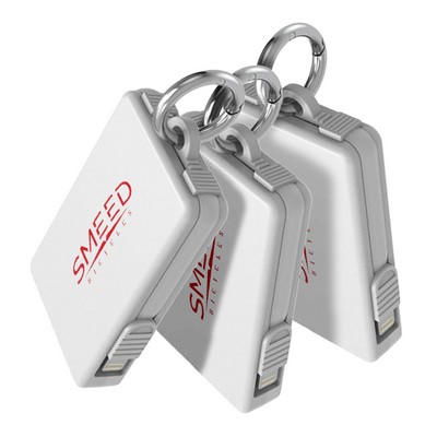 2000 mAh Keychain Power Bank with Built-In Cables