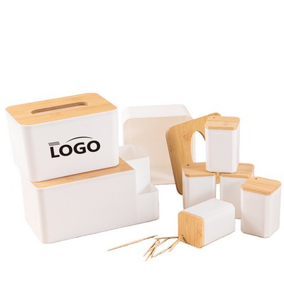 Bamboo Wooden Rectangular Tissue Box