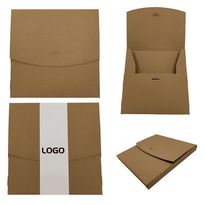 Eco-Friendly Kraft Paper T-Shirt Packaging Box With Custom Logo