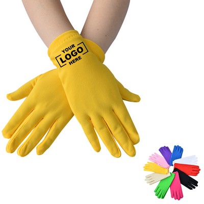 Women Short Stretchy Spandex Opera Gloves for Halloween Party Costume Accessories