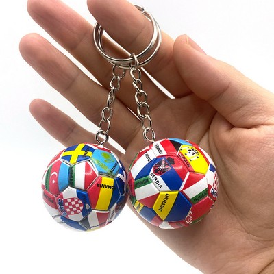 2026 World Cup National Flag 3D Soccer Ball Keychain