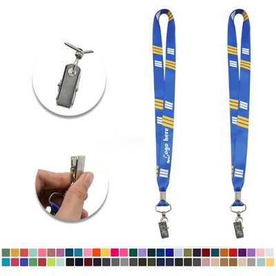 3/8" Custom Silkscreen Lanyards, Flat Ribbed Polyester