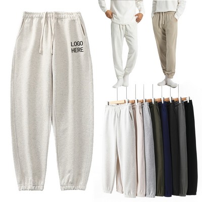 Heavyweight Brushed Fleece Joggers With Cuffed Ankles