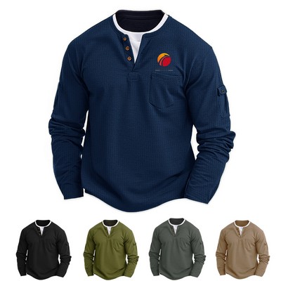 Men's Mock-Layer Double-Layer Long-Sleeve T-Shirt