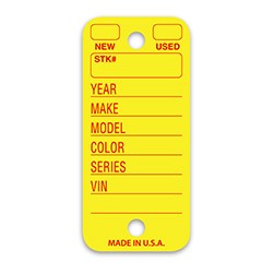 Yellow Form 250 Poly Tag Key Tag