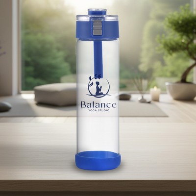 22 oz Glass Bottle with Locking Lid and Silicone Carry Loop