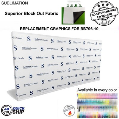 48Hr Quick Ship- Replacement Graphics for 15' Straight Wall with Wrap End Caps