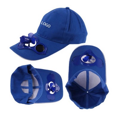 Screen Printed Cotton Solar-Powered Fan Cap