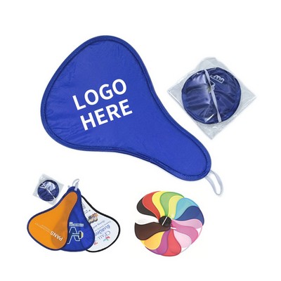 Folding T-Shaped Polyester Fan with Carry Pouch
