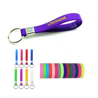 Embossed/Imprint Silicone Wristband Keychain